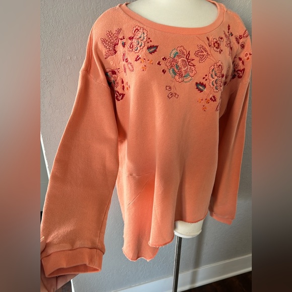 Sundance Clementine Fields Sweatshirt In Creamy Orange Size XXL Embroidered - Picture 4 of 9